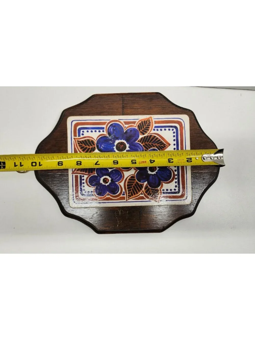 Handmade Wooden Wall Plaque Retro Floral NYC Made Vintage 70s - Picture 11 of 11